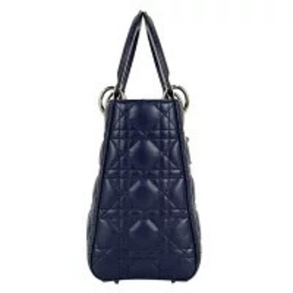 Dior Bag Christian Handbag Shoulder Lady Bejeweled Cannage Leather Purple